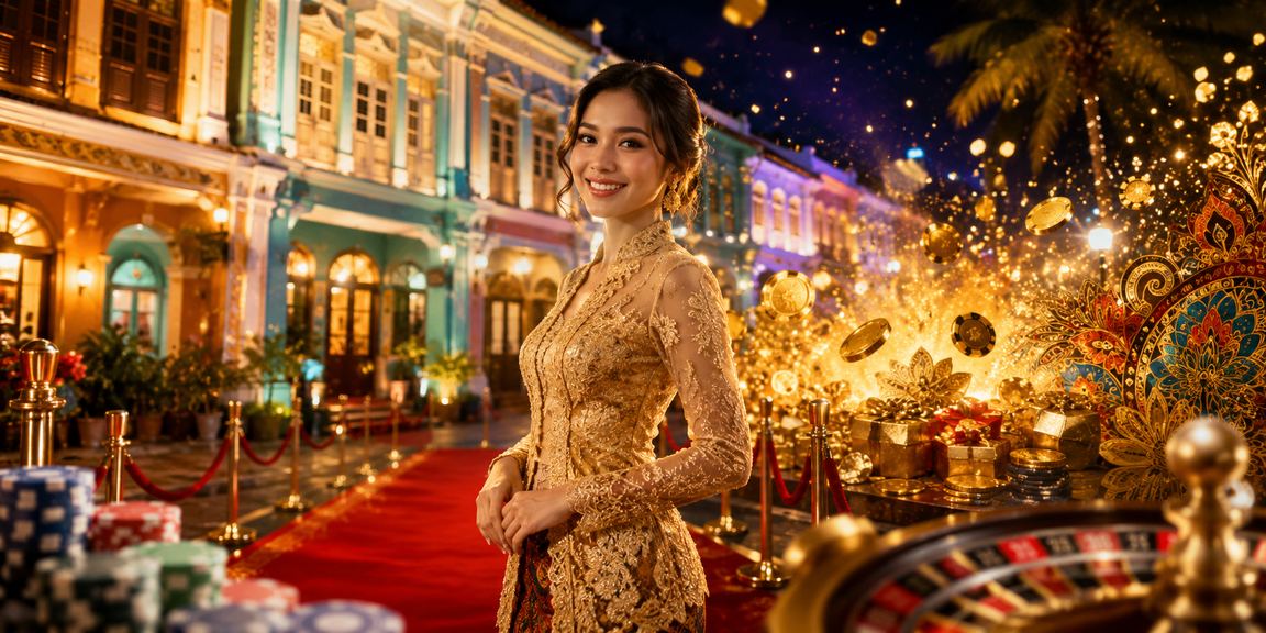 Penang user placing online bets in traditional kebaya attire